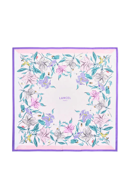 Lancel Printed Square Scarf - Pink 