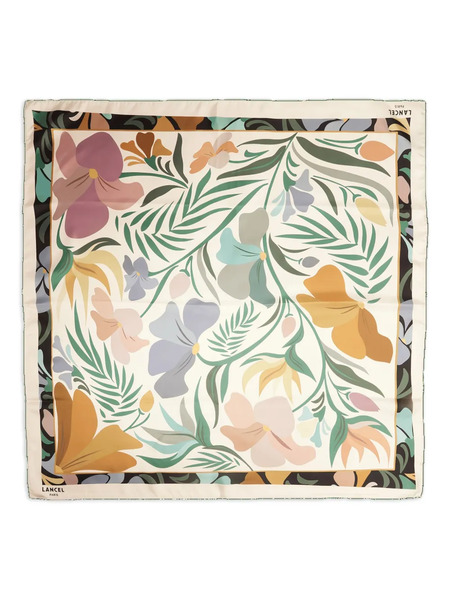  Lancel Reve De Fleurs-print Square Scarf - Green 