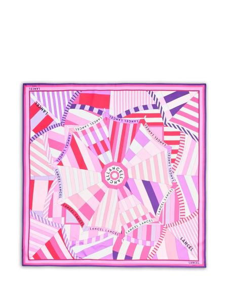  Lancel Silk Square Scarf - Pink 