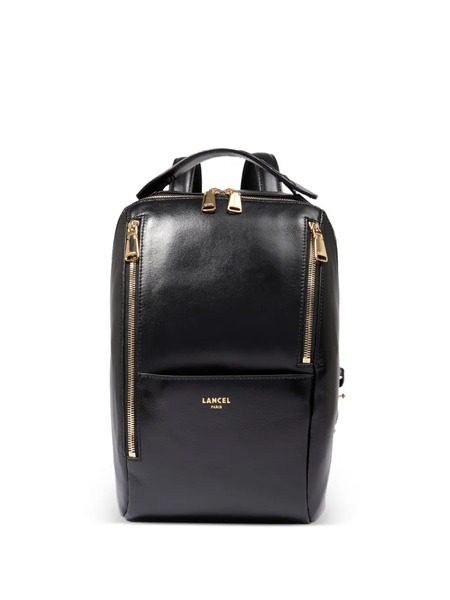  Lancel Small Origami Double-zip Leather Backpack - Black 