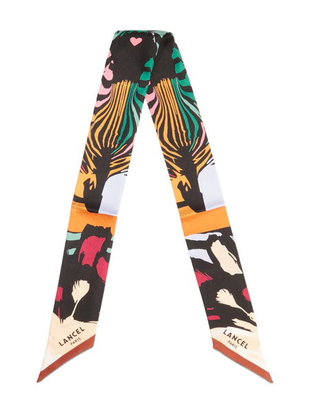  Lancel Zebra Mania Silk Headband - Black 