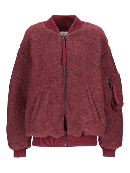  Laneus Bouclé Bomber Jacket - Red 