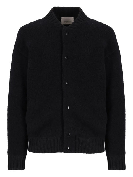  Laneus Boucle Buttoned-up Bomber Jacket - Black 