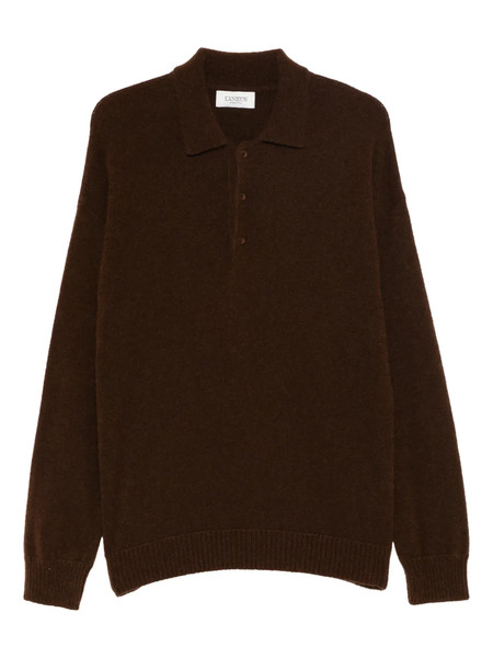  Laneus Button-placket Polo Shirt - Brown 