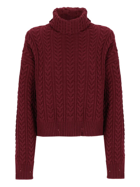  Laneus Cable-knit Turtleneck Sweater - Red 