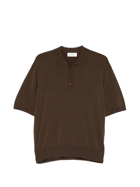  Laneus Distressed Polo Shirt - Brown 