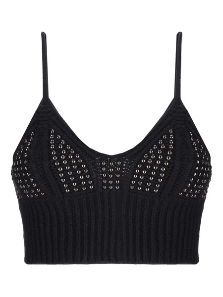  Laneus Embellished Knitted Top - Black 