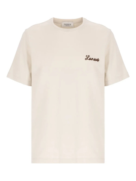  Laneus Embroidered-logo T-shirt - Neutrals 