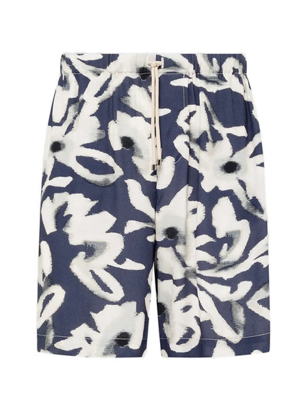  Laneus Floral-print Drawstring-fastening Shorts - Blue 
