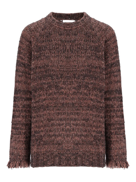  Laneus Fringed Crew-neck Sweater - Brown 