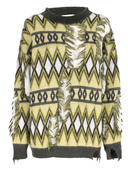 Laneus Fringed-detail Sweater - Yellow 