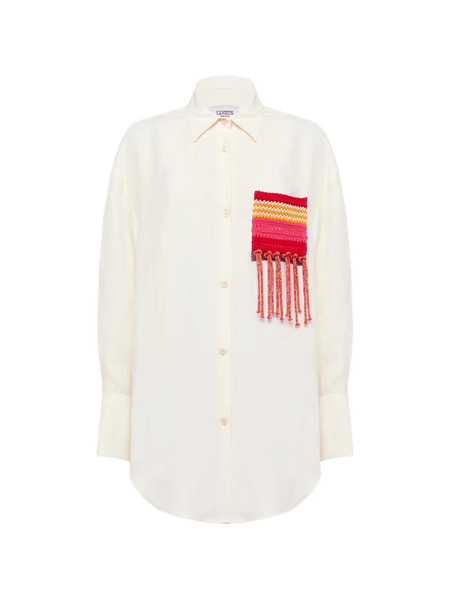  Laneus Fringed-pocket Shirt - Neutrals 