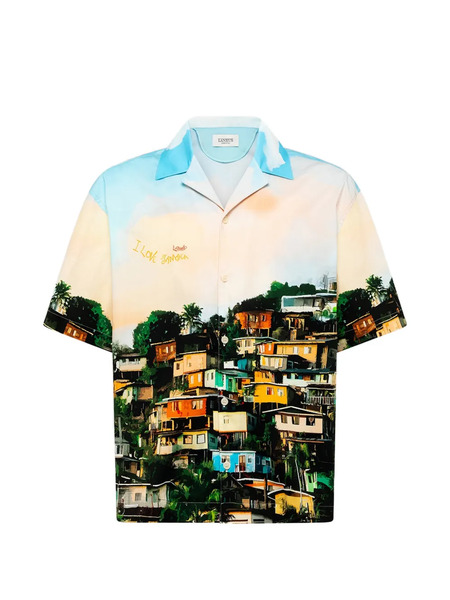  Laneus Graphic-print Short-sleeve Shirt - Green 