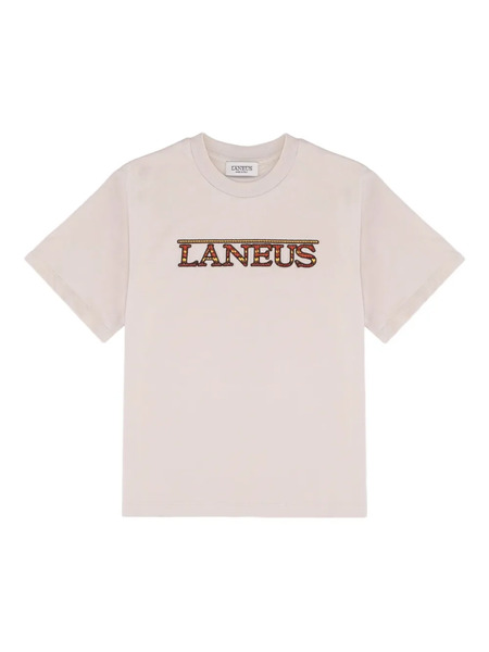  Laneus Kid Logo-embroidered Jersey T-shirt - Neutrals 