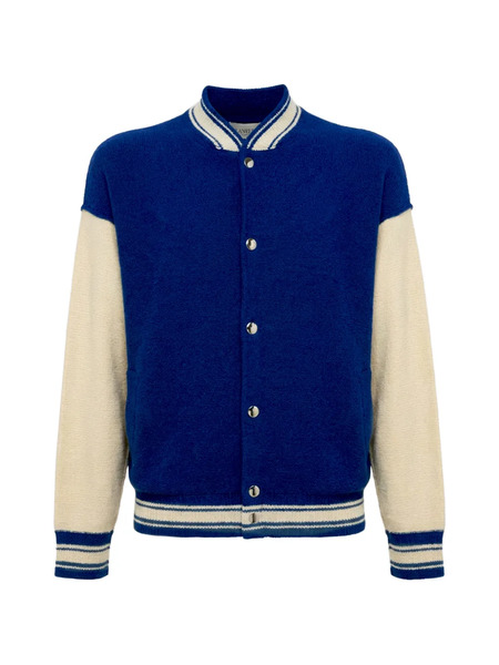  Laneus Knitted Bomber Jacket - Blue 