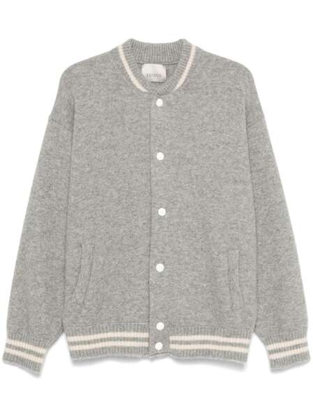  Laneus Knitted Bomber Jacket - Grey 
