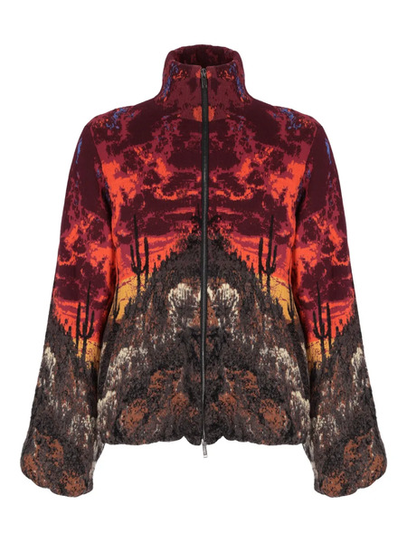  Laneus Knitted Bomber Jacket - Red 