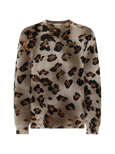  Laneus Leopard Print Knitted Jumper - Brown 