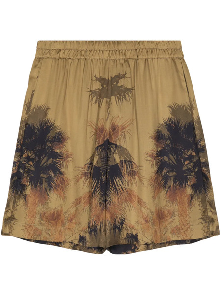  Laneus Laneus Palm Tree-print Bermuda Shorts - Brown 