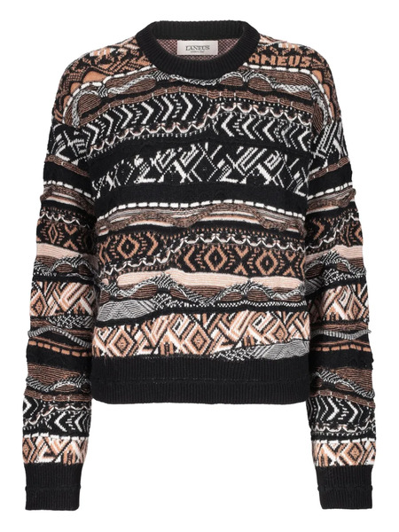  Laneus Patterned Sweater - Black 