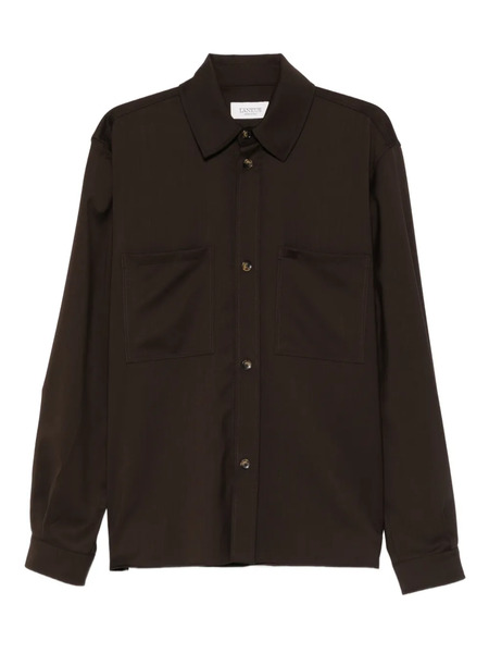  Laneus Pocket Button Shirt - Brown 