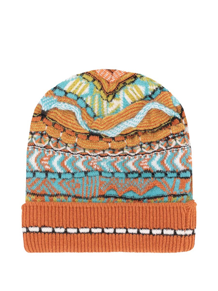  Laneus Ribbed Beanie Hat - Orange 