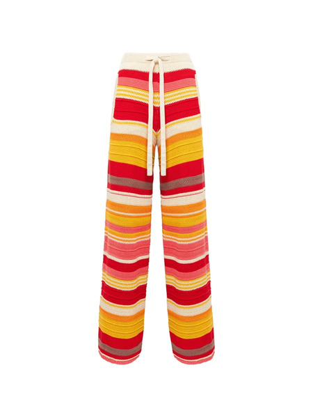  Laneus Striped Drawstring Trousers - Red 