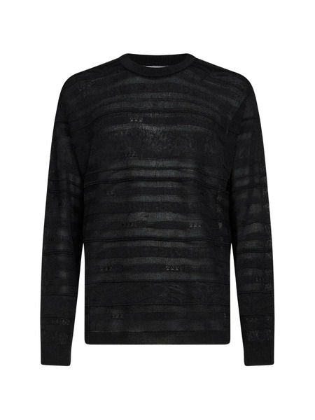  Laneus Striped-knitted Sweater - Black 