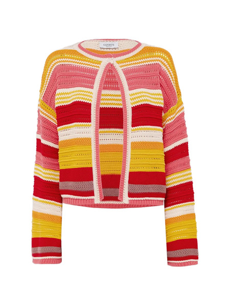  Laneus Striped-pattern Knitted Cardigan - Red 