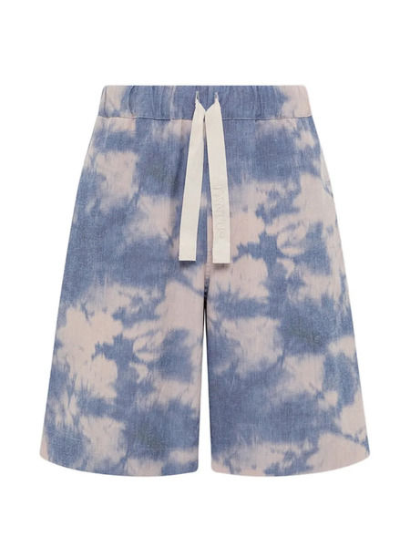  Laneus Tie-dye Drawstring-fastening Shorts - Blue 