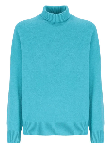  Laneus Turtleneck Ribbed-knit Sweater - Blue 
