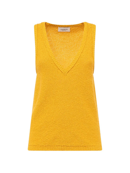  Laneus V-neck Knitted Sleeveless - Yellow 