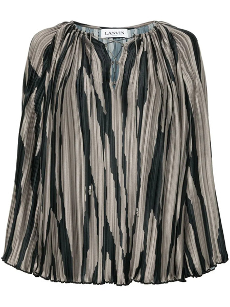  Lanvin Abstract-print Blouse - Grey 