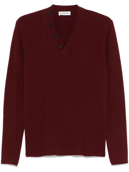  Lanvin Button-embellishment Sweater - Red 