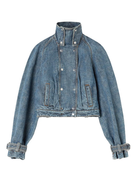  Lanvin Buttoned Funnel-neck Jacket - Blue 
