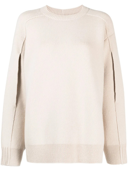  Lanvin Cape-back V Irgin-wool Blend Jumper - Neutrals 