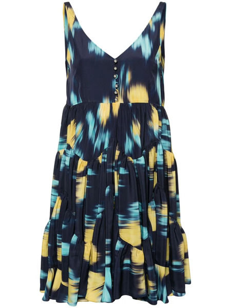  Lanvin Charmeuse Mini Dress - Blue 