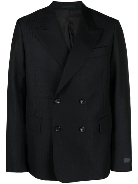  Lanvin Checked Double-breasted Blazer - Blue 
