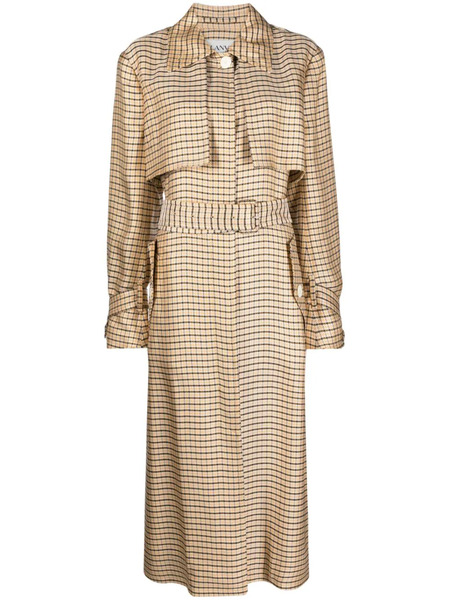  Lanvin Checkered Trench Coat - Orange 