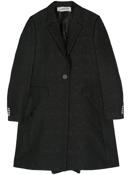  Lanvin Cloqué Midi Coat - Black 