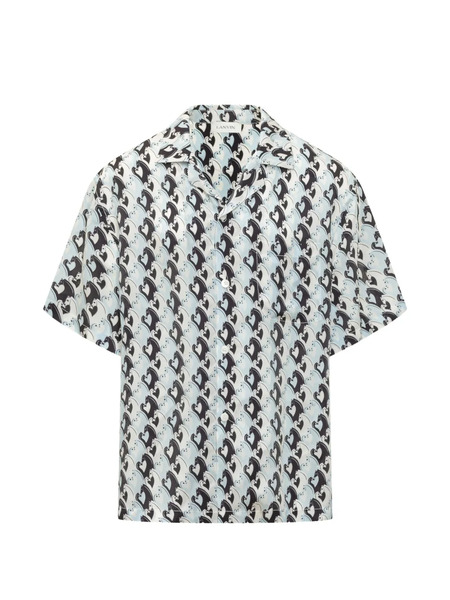 Lanvin Cuban-collar Patterned Shirt - White 