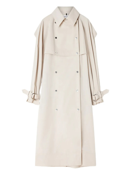  Lanvin Double-breasted Belted Coat - Neutrals 