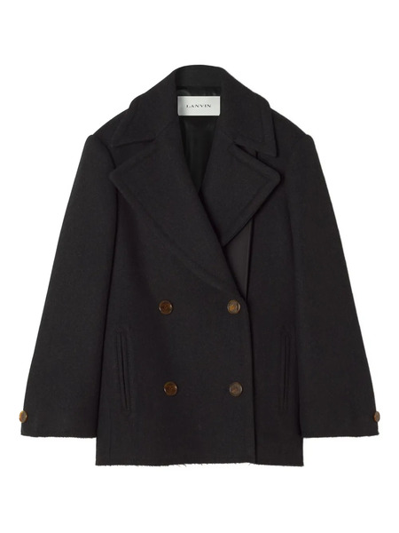  Lanvin Double-breasted Long-sleeve Jacket - Black 