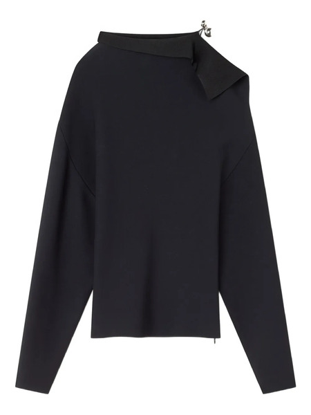  Lanvin Drape-detail Button Blouse - Black 