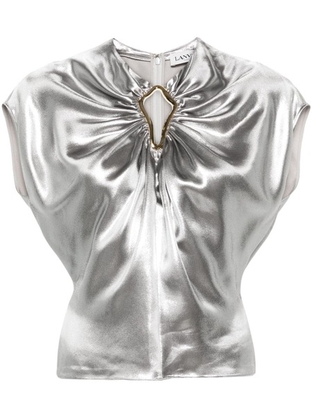  Lanvin Embellished Lamé Top - Silver 