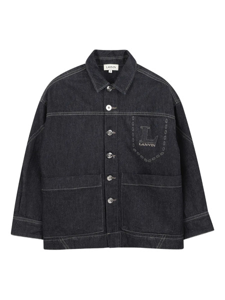  Lanvin Enfant Buttoned Denim Jacket - Grey 