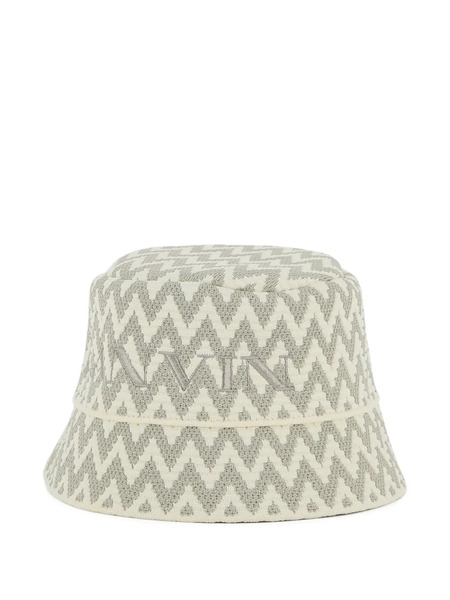  Lanvin Enfant Chevron Logo Bucket Hat - Neutrals 