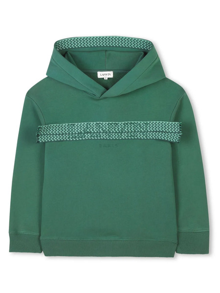 Lanvin Enfant Curb-braid Hoodie - Green 