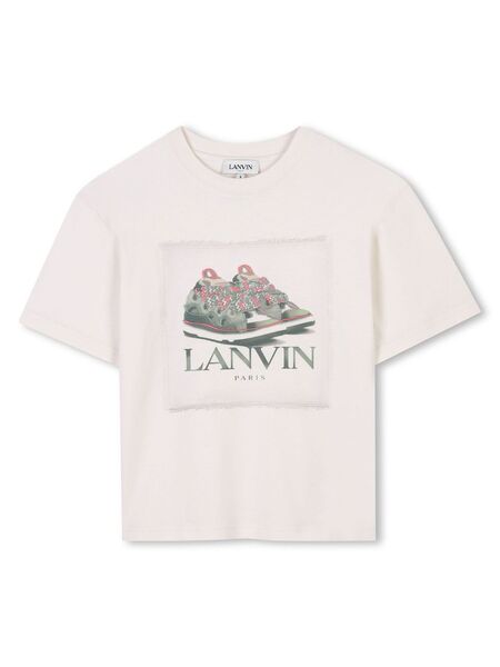  Lanvin Enfant Curb-print T-shirt - Neutrals 