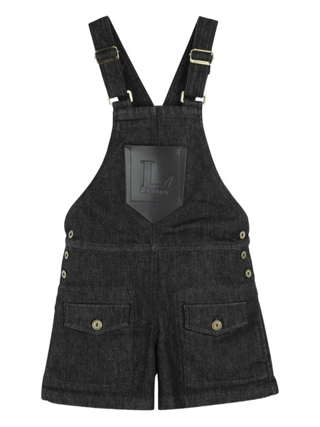  Lanvin Enfant Denim Short Dungaree - Black 